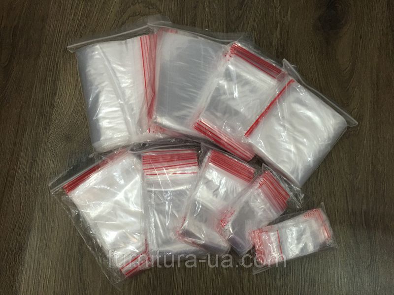 Пакет із замком zip-lock поліетиленовий 12х18 см. 100 шт/уп. Пакет Гріппер для зберігання дрібних деталей BG-526 фото