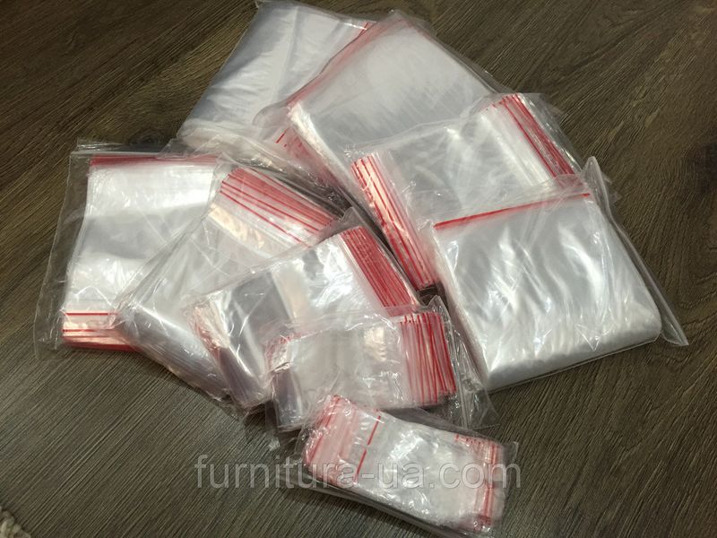 Пакет із замком zip-lock поліетиленовий 12х18 см. 100 шт/уп. Пакет Гріппер для зберігання дрібних деталей BG-526 фото