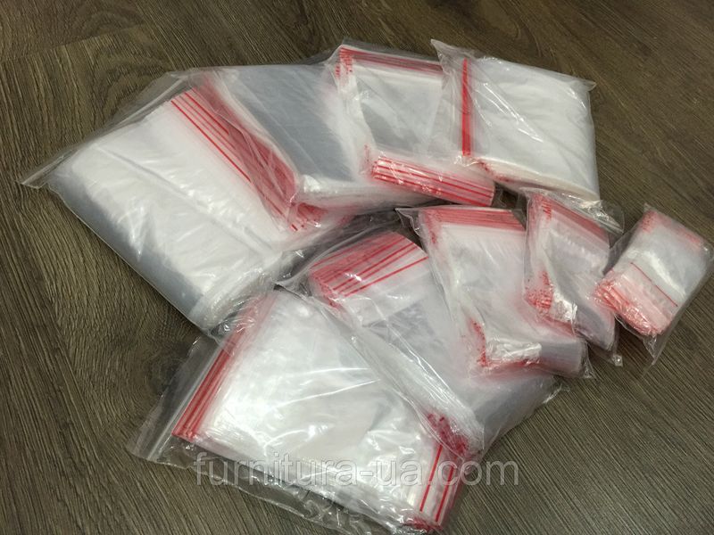 Пакет із замком zip-lock поліетиленовий 12х18 см. 100 шт/уп. Пакет Гріппер для зберігання дрібних деталей BG-526 фото