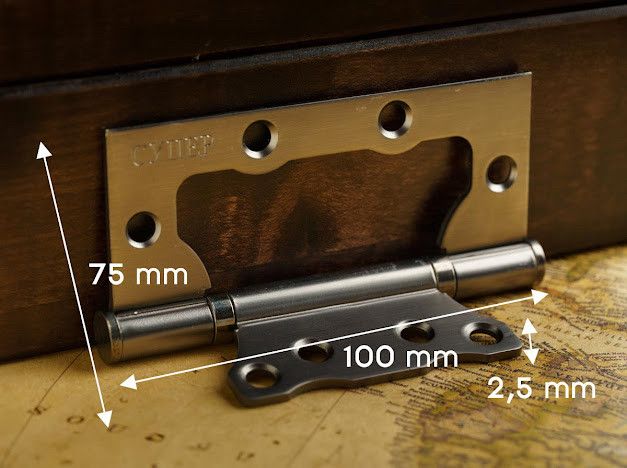 Дверна петля накладна метелик. 100х75х2,5-В2 G-100 фото